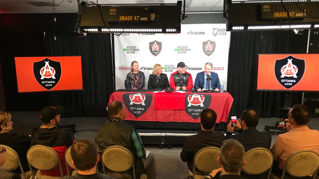 Image of the Ottawa Aces ownership announcing the team at a press conference