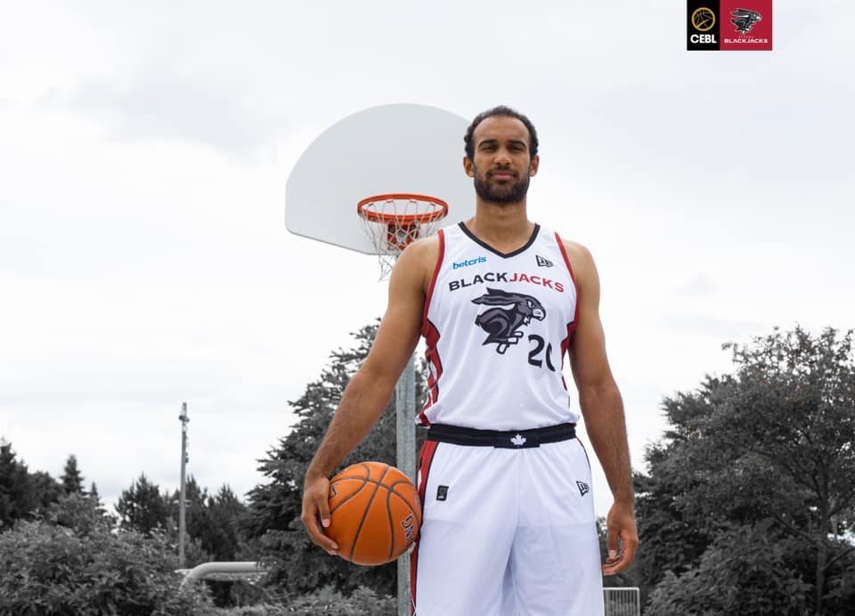 Image of Ottawa BlackJacks player in new white jersey