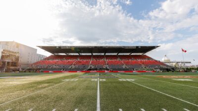 Image of the North side Stands from the south side center field